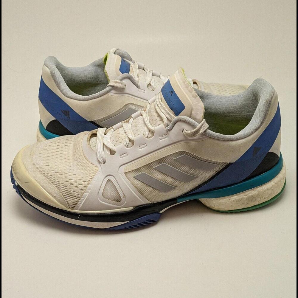 Womens Adidas Barricade Boost‎ Stella McCartney White Blue Shoes AC8258 Size 7